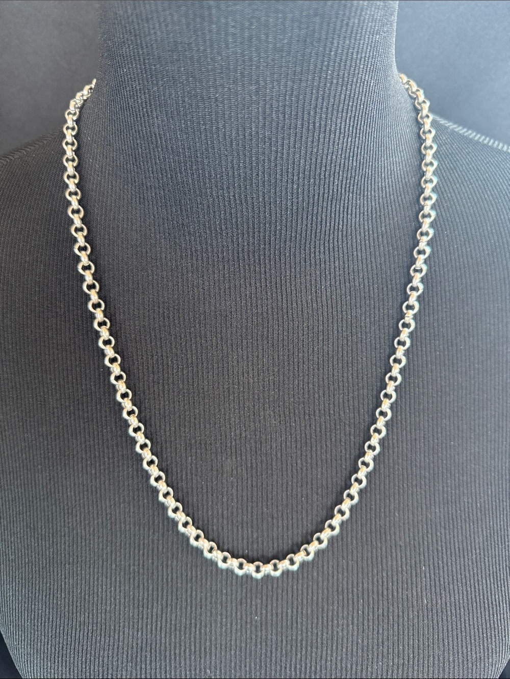 Classic Round Link Stainless Steel Necklace for men or women